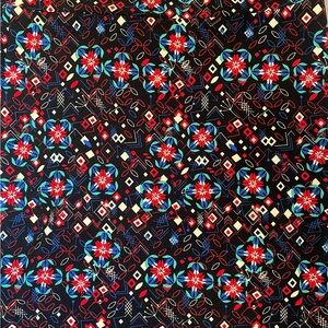 LuLaRoe Black and Red Geometric Floral Fabric